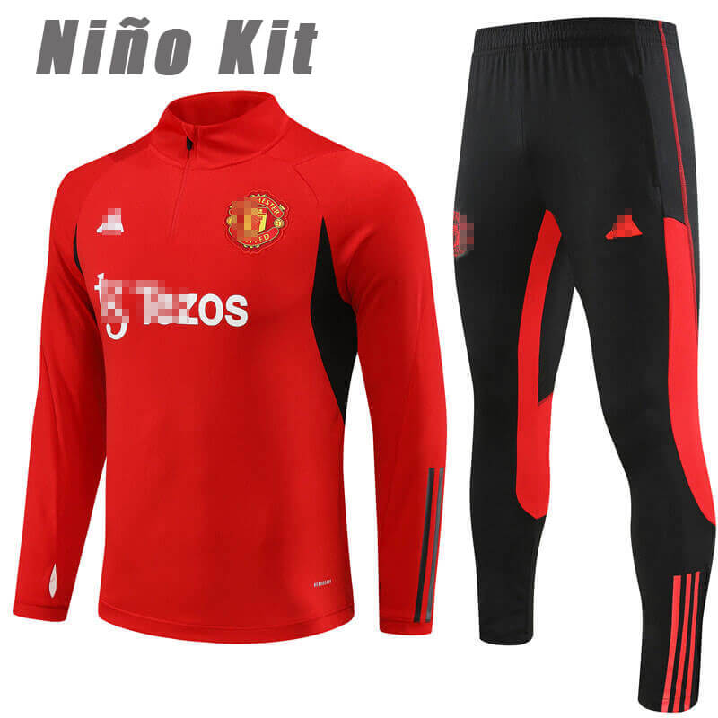 Sudadera Entrenamiento Manchester United 2023/2024 Niño Kit Rojo